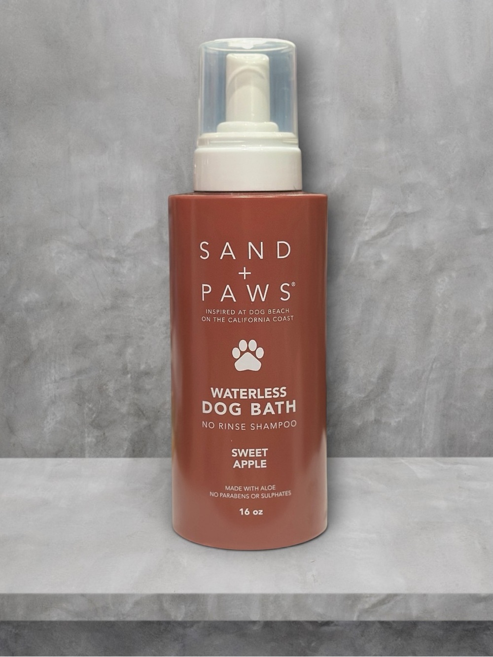Sand + Paws Sweet Apple Waterless Dog Bath No Rinse Shampoo-aloe, gentle, soothe